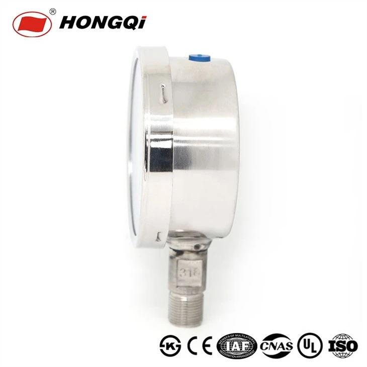 100mm Capsule Pressure Gauge With Radial Direction Connection Accuracy Grade 2.5