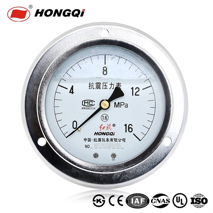 4 "Liquid Filled Back Mount Pressure Gauge Nrog Flange