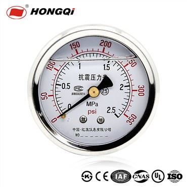 2.5 "Liquid Filled Gas Pressure Gauge Back Mount Pressure Meter