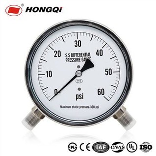 High Precision Air Differential Pressure Gauge Nrog Stainless Hlau Connector